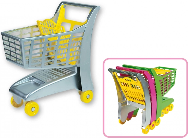 Iepirkumu ratiņi ar sēdeklīti, pelēki