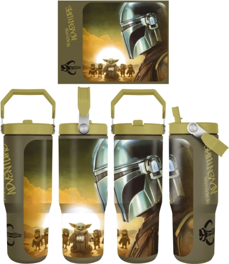 Star Wars Mandalorian un Grogu “Sunset” ceļojumu krūze ar siksniņu