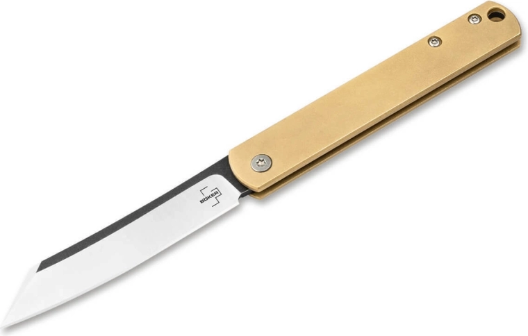 Böker Plus Zenshin 42 Brass kabatas nazis 7,5 cm ar stonewash apdari
