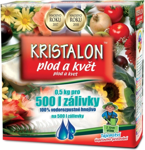 Kristalon augļiem un ziediem 0,5 kg – universāls kristālisks mēslojums