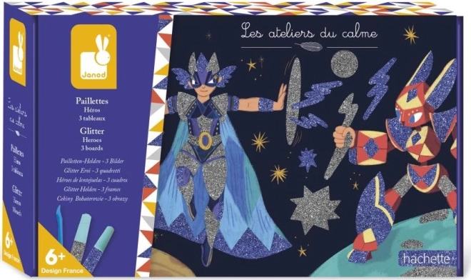 Janod Krāsainās smiltis ar spīdumiem Varoņi