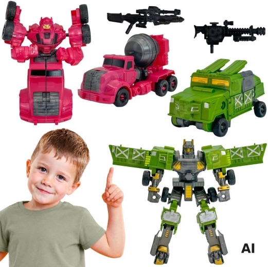 Woopie Transforming Robots 4-in-1 Combat Vehicles