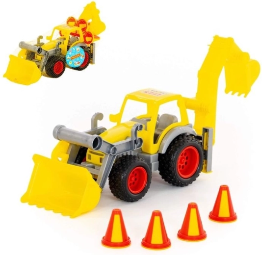 Plastmasas traktors ar frontālo iekrāvēju ConsTruck