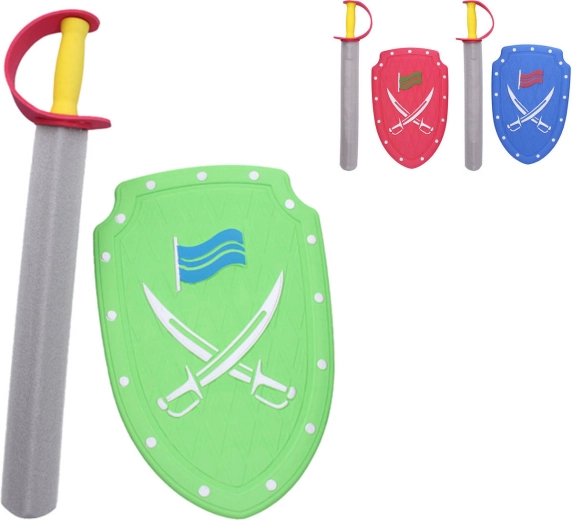 Putu zobens un vairogs sarkanā krāsā 57 cm