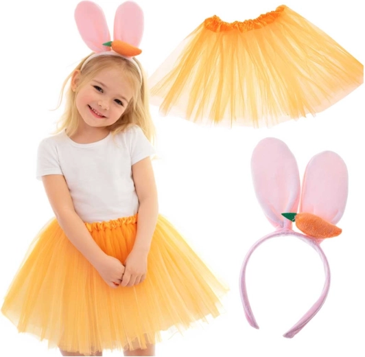 Children's bunny costume with a tulle skirt and headband