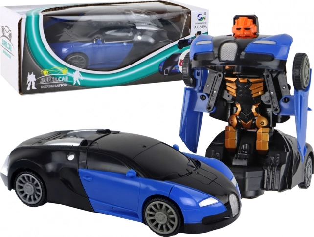 Auto-robots 2 vienā, zils ar gaismas efektiem