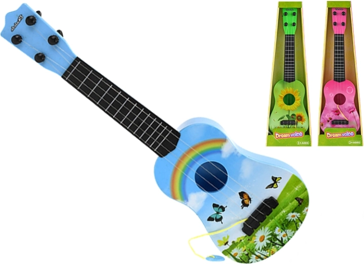 Bērnu ukuleles ģitāra 48 cm – krāsaina rotaļlieta mazajiem mūziķiem