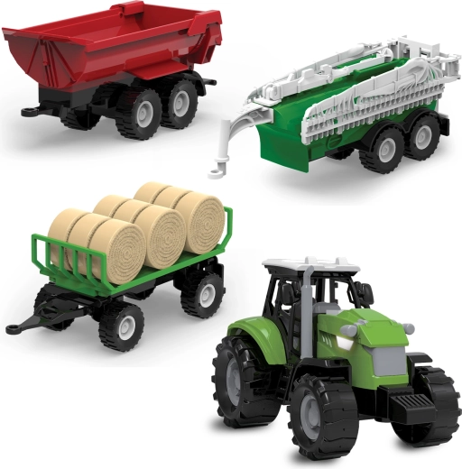 FARM SERVICE traktors ar trim piekabēm ar gaismām un skaņām