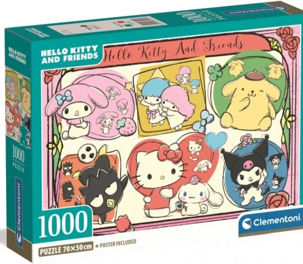 Puzzle CLEMENTONI Hello Kitty and Friends – cute collage 1000 pieces