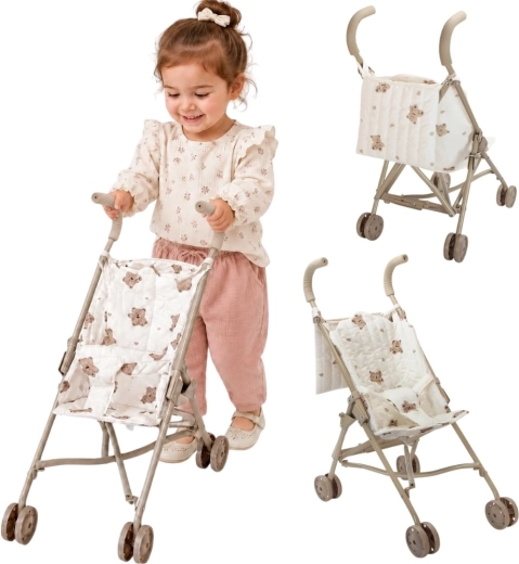 Woopie Royal vintage doll stroller with teddy bear motif