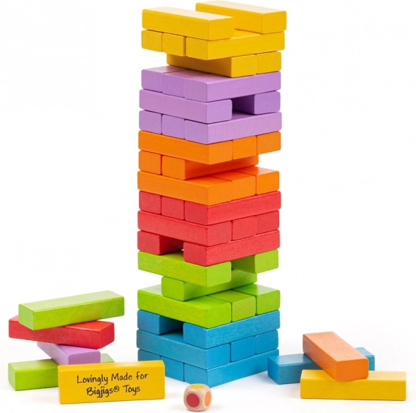 Krāsainais nestabilais tornis BIGJIGS TOYS