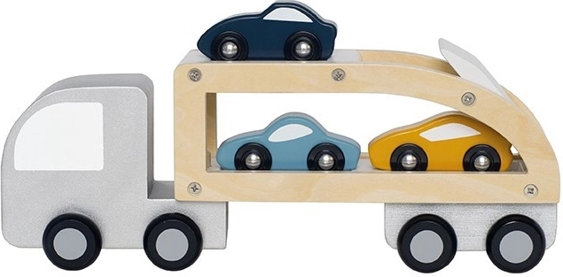 Jabadabado wooden truck with removable trailer and sports cars