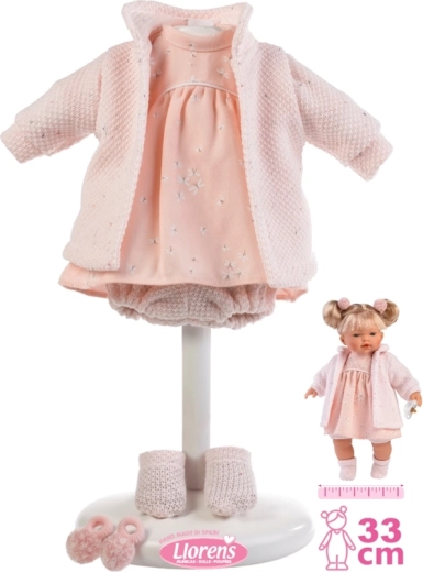 Llorens apģērbs lellei 33 cm – rozā komplekts ar aksesuāriem