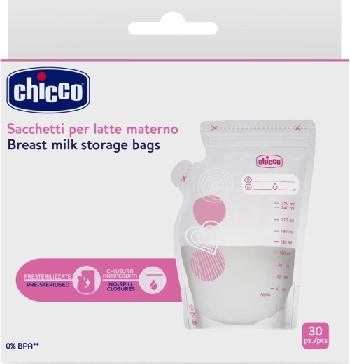 Chicco maisiņi mātes pienam 250 ml, 30 gab.