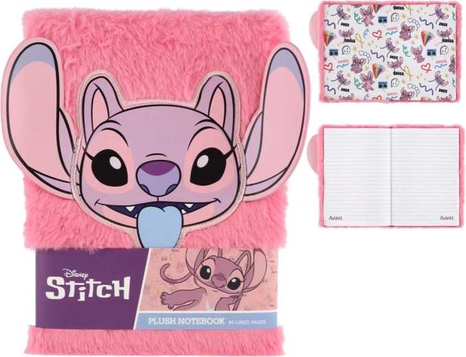 Ring Binder Notebook with Plush Covers Lilo and Stitch Angel
