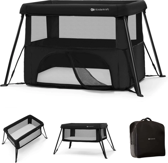 Kinderkraft Cami travel cot and playpen, black
