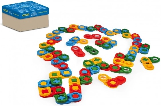 Plastmasas būvklucīši Domino 64 gab. bērniem no 12 mēn. Wader