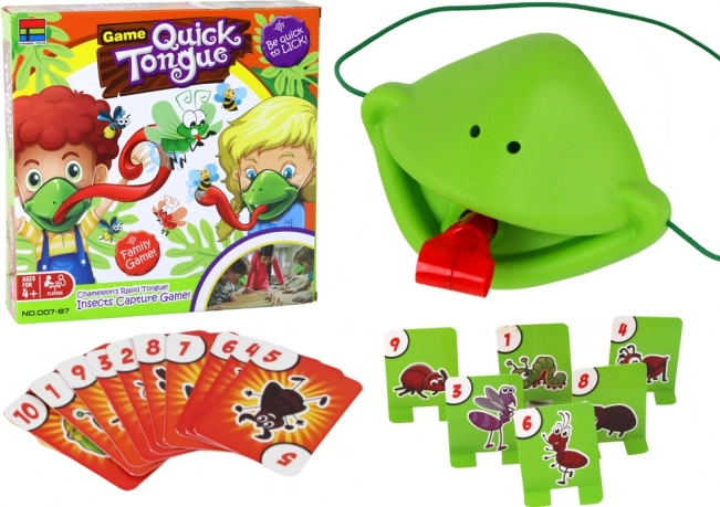 Izklaidējoša ģimenes spēle ātra mēle – noķer vaboli ar hameleona maskām