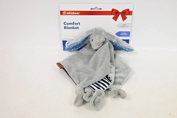 Whisbear DouDou Bunny – grey cuddle blanket and sleep comforter