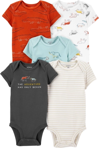 Carter’s set of short-sleeve baby bodysuits dino 5 pcs (for boys) – boy 5 pcs 3m