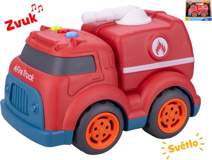 Ugunsdzēsēju auto ar gaismu un skaņu 17 cm