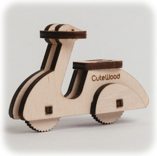 CuteWood koka 3D puzle mopēds