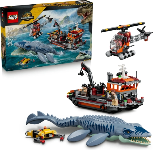LEGO Jurassic World mosazaura uzbrukums kuģim