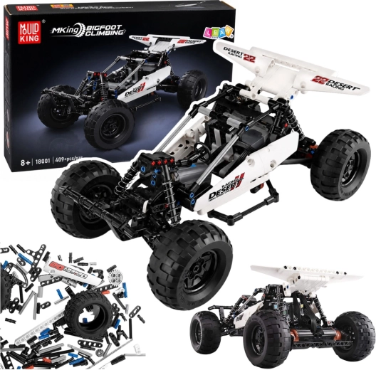 Konstrukciju būvējamais RC apvidus auto 4x4 off-road (409 detaļas)