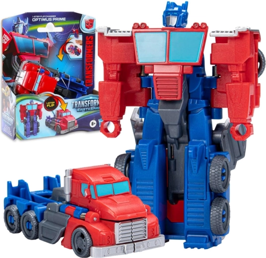 Transformers EarthSpark Optimus Prime figūra 2 vienā 1 darbības flip pārveidotājs - 1 gab.