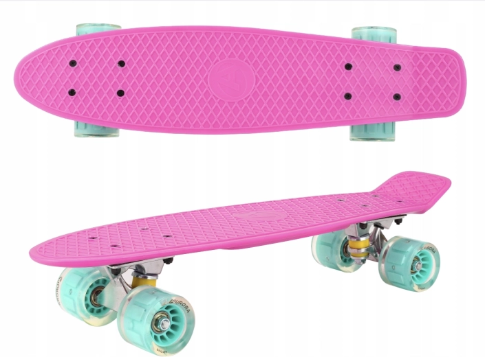 Plastic penny board with light-up wheels Pink Mint