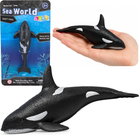 Realistic rubber orca figurine 17.5 cm