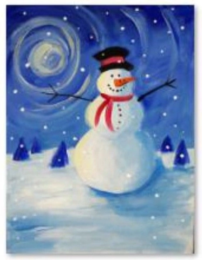 Dimanta izšūšana (diamond painting) sniegavīrs 30 × 40 cm - 1 gab.
