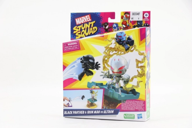 Marvel Stunt Squad figūriņas — Iron Man, Black Panther un Ultron