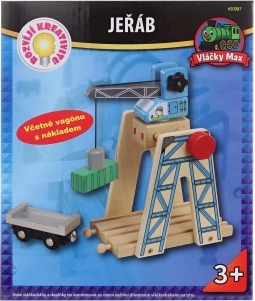 MAXIM Wooden Crane with Accessories for Wooden Train Tracks