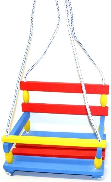 Koka krāsaina šūpoles ar drošības barjeru