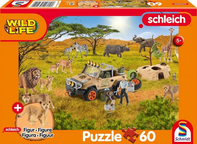 Schmidt puzzle Schleich in the savannah 60 pieces + SCHLEICH figure