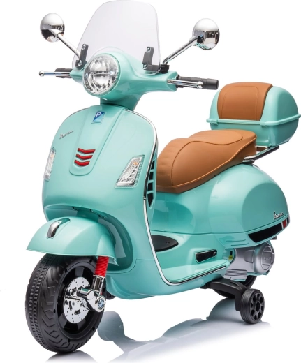 Elektriska bērnu motocikls Vespa GTS stilā – piparmētru zaļš