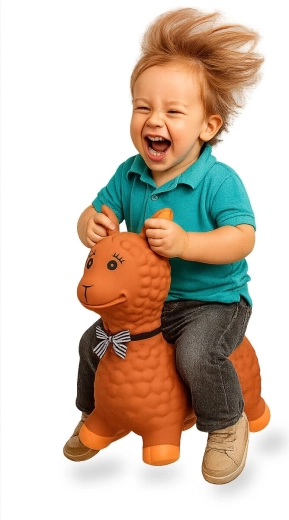 Lēkājošais dzīvnieciņš lama HoppyDoo, brūna, ar pumpīti
