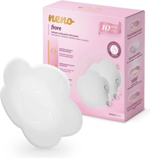 Neno Fiore hydrogel cooling breast pads with lanolin for irritated nipples - 10 pcs