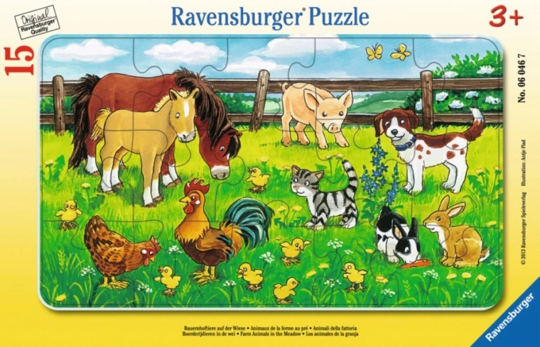 Puzzle with Domestic Animals 15 Pieces