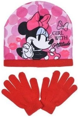 Sarkana Minnie cepure un cimdi