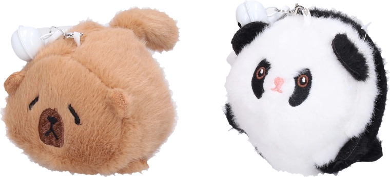Plush wind-up animal keychain - 1 piece