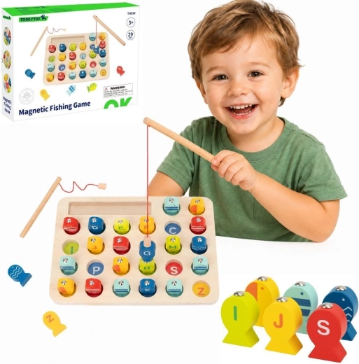 Wooden Fishing Game Learning Letters Tooky Toy