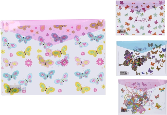 Mape ar spiedpogu 35,8 × 26 cm – motīvs Tauriņš