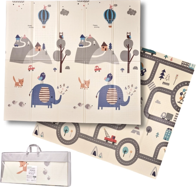 Saliekams divpusējs XPE putu izglītojošs paklājs 180 × 200 cm iela/mežs