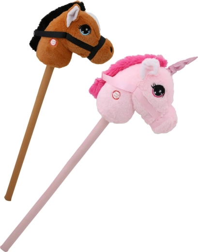 Plīša hobby horse zirgs vai vienradzis ar skaņām (darbojas ar baterijām) – 1 gab.