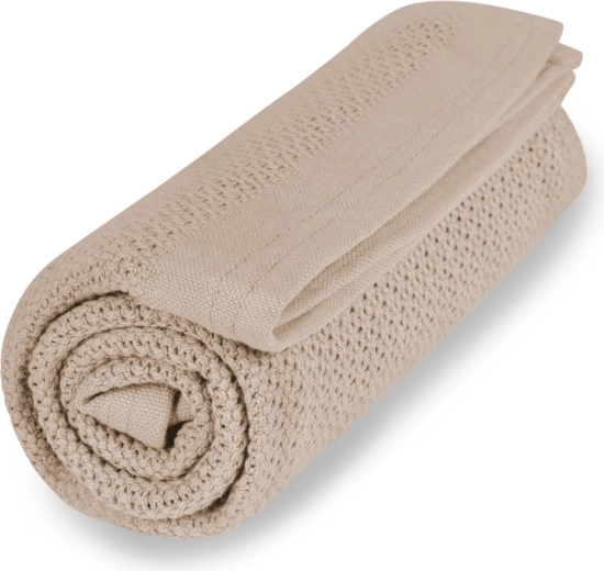 VINTER & BLOOM blanket Soft grid organic golden sand