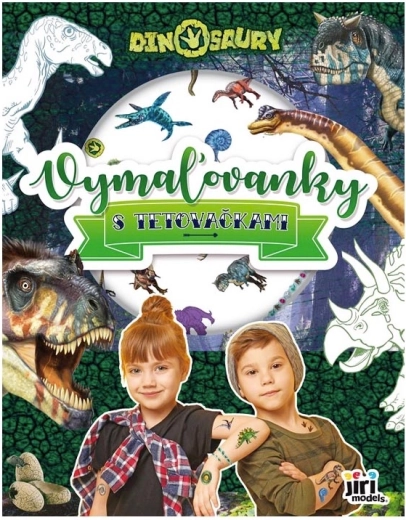 Dinosaur coloring book with kids' tattoos - 1 piece
