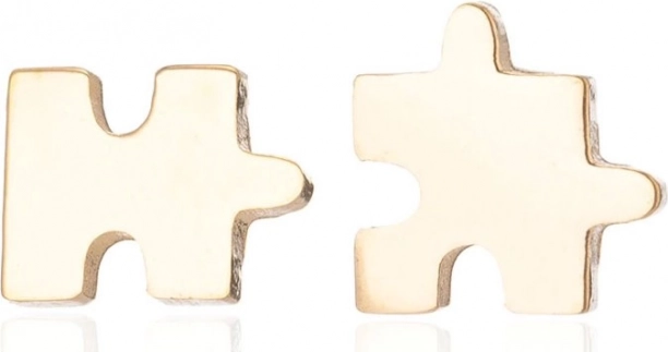 Gilded Steel Puzzle Earrings