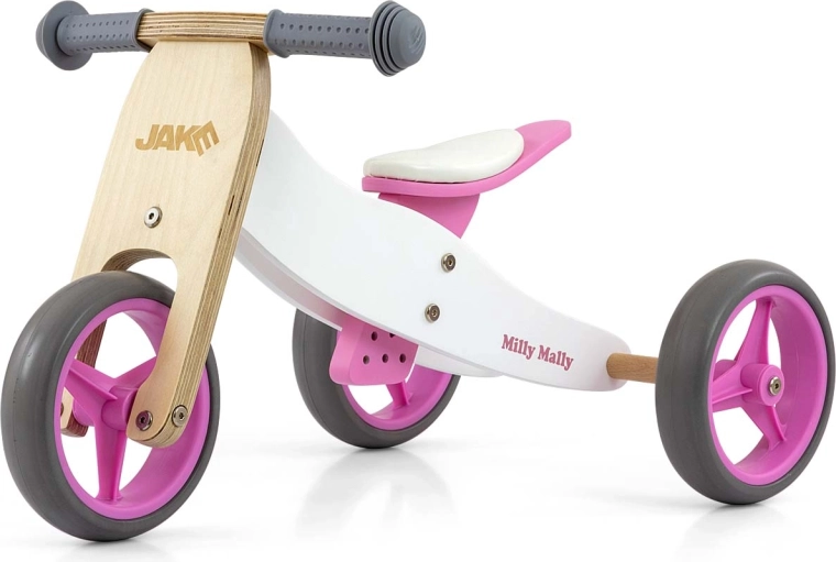 Milly Mally balansa velosipēds un trīsritenis 2v1 Jake classic pink - 1 gabals